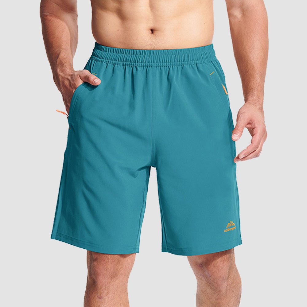 Lake Blue Men's Quick Dry Hiking Shorts with Zipper Pockets - Lightweight Athletic Shorts - MAGCOMSEN