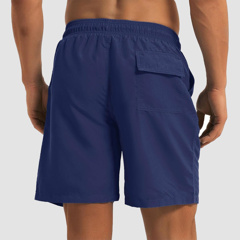 blue2 Men's Quick Dry Swim Trunks - Mesh Lining, Multi - Pocket Shorts - MAGCOMSEN