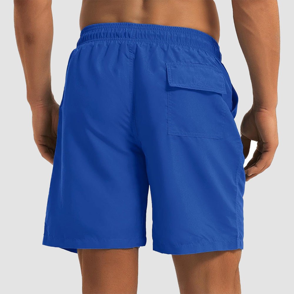 blue1 Men's Quick Dry Swim Trunks - Mesh Lining, Multi - Pocket Shorts - MAGCOMSEN
