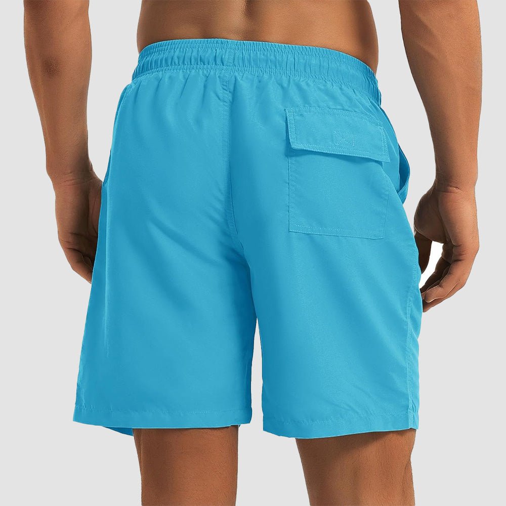blue5 Men's Quick Dry Swim Trunks - Mesh Lining, Multi - Pocket Shorts - MAGCOMSEN