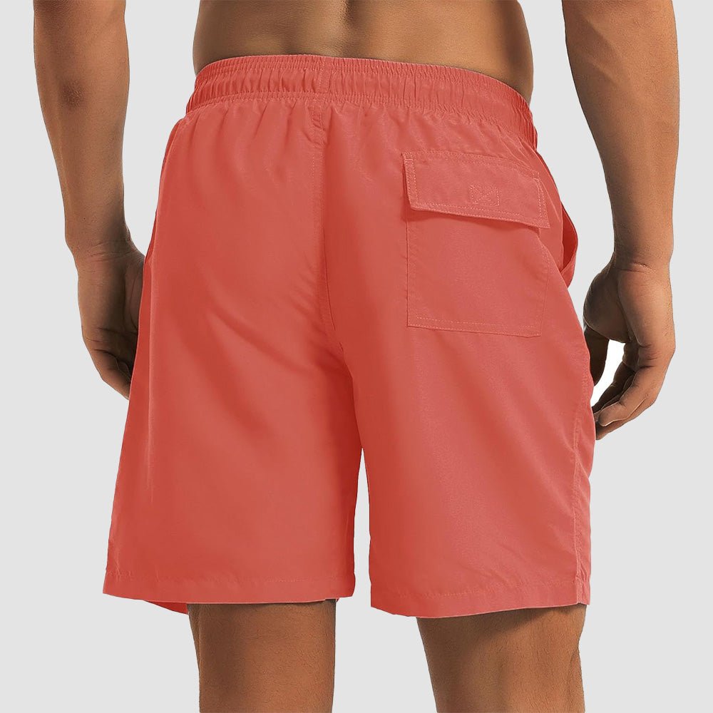 blue1 Men's Quick Dry Swim Trunks - Mesh Lining, Multi - Pocket Shorts - MAGCOMSEN