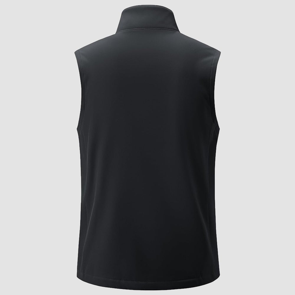 Black Men's Softshell Vest Windproof Lightweight Hiking Jacket - MAGCOMSEN