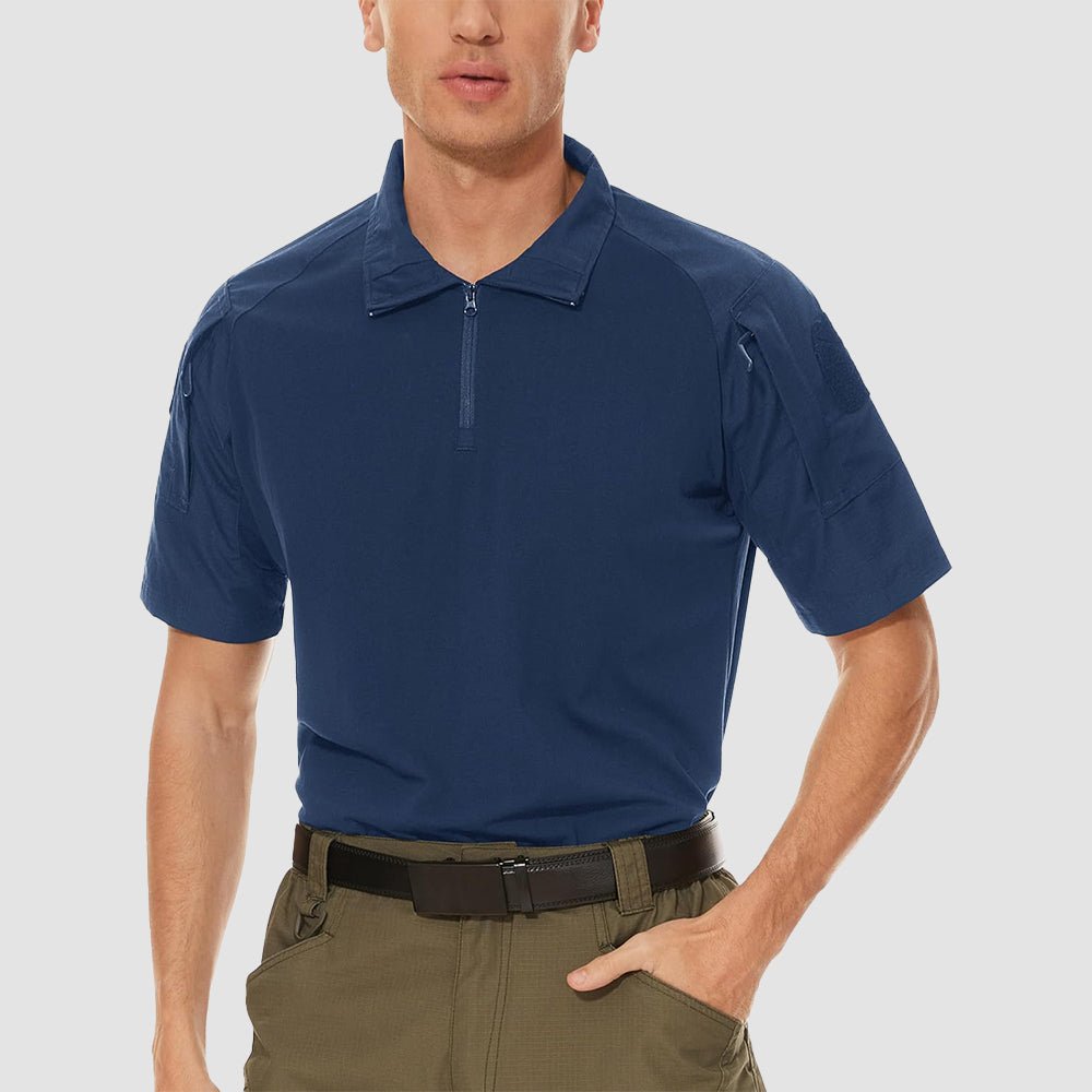 Royal Blue Men's Tactical 1/4 Zip Camo Shirts | Slim Fit - MAGCOMSEN