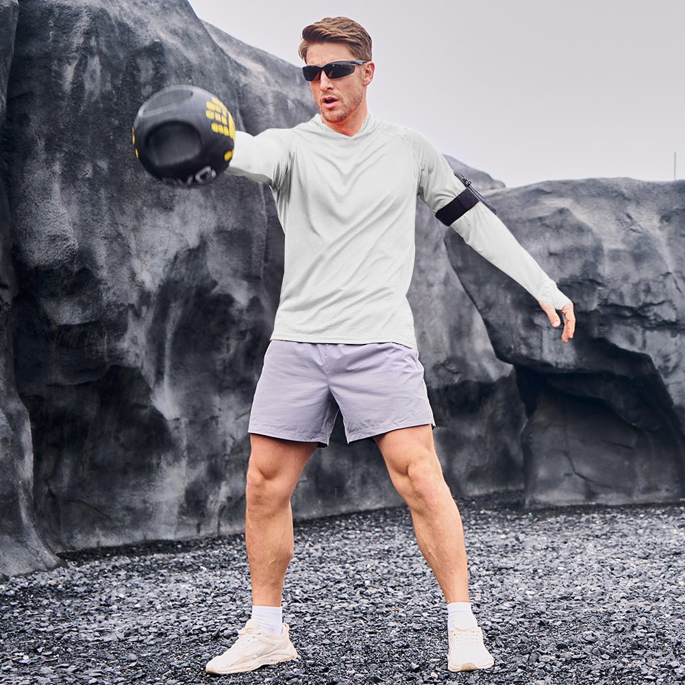 White Men's UPF 50+ Hooded Fishing Shirts | Sun Protection - MAGCOMSEN