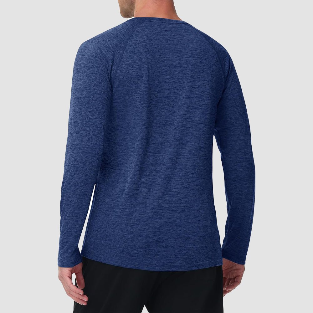 Dark Blue Men's UPF 50+ Long Sleeve Shirt Dry Fit for Fishing & Hiking - MAGCOMSEN