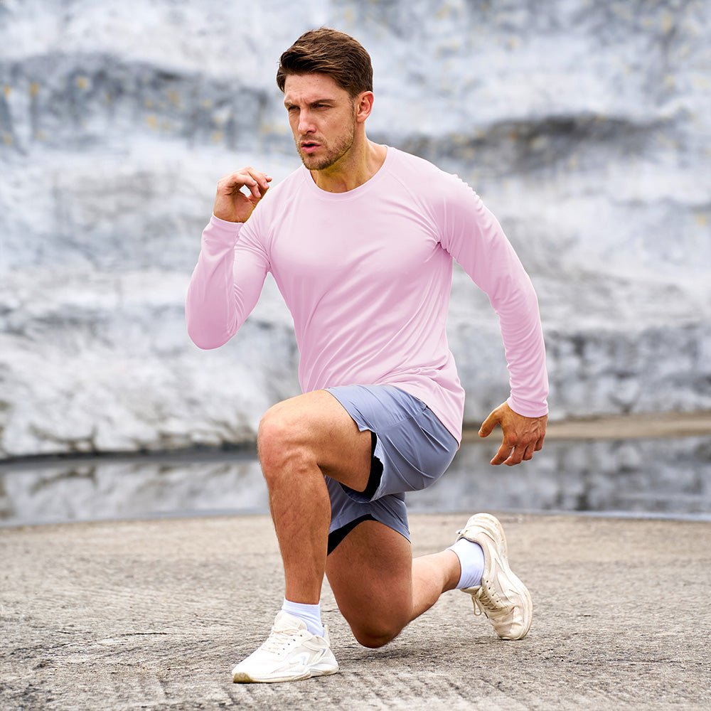 Light Pink Men's UPF 50+ Quick Dry Shirt - Sun Protection for Hiking - MAGCOMSEN