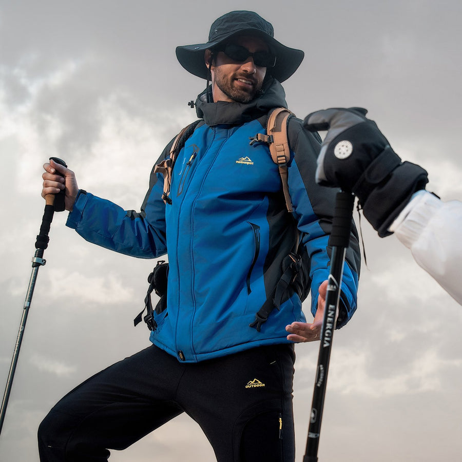 Men's Water-Repellent Winter Ski Jacket with Fleece Lining