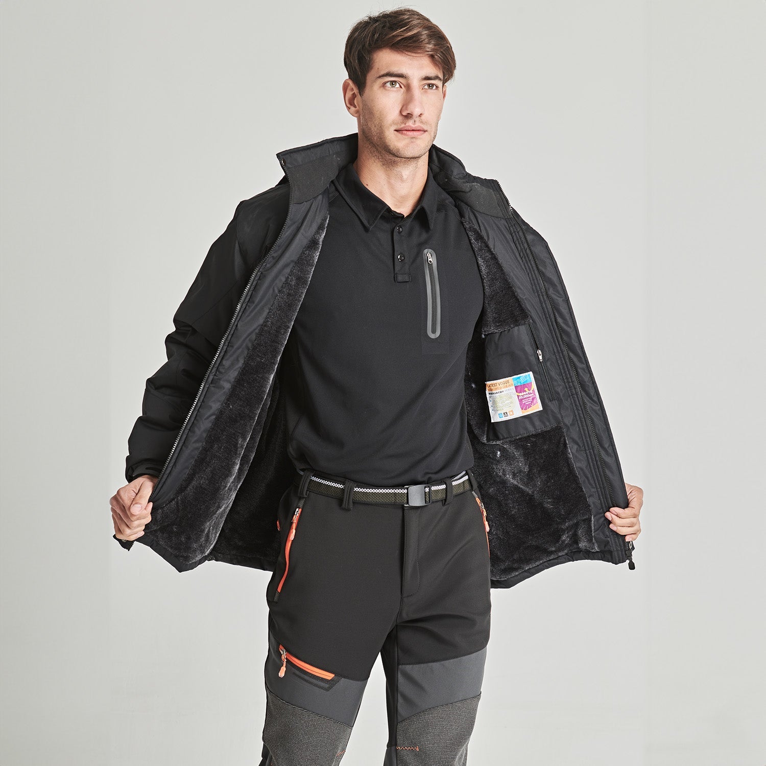 Men's Water-Repellent Winter Ski Jacket with Fleece Lining - MAGCOMSEN