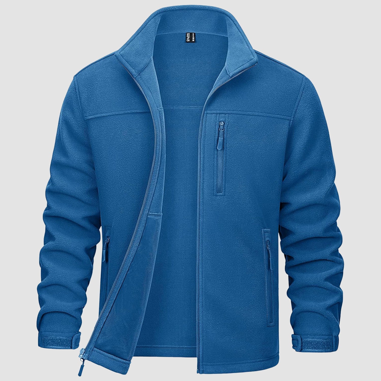 Blue Green Men's Winter Fleece Jacket with 3 Pockets for Hiking & Outdoor
