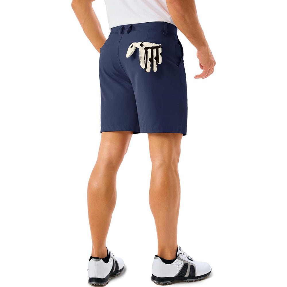 Navy MAGCOMSEN Men's Lightweight Stretch Quick Dry Golf Shorts with 6 Pockets in #Color_Navy