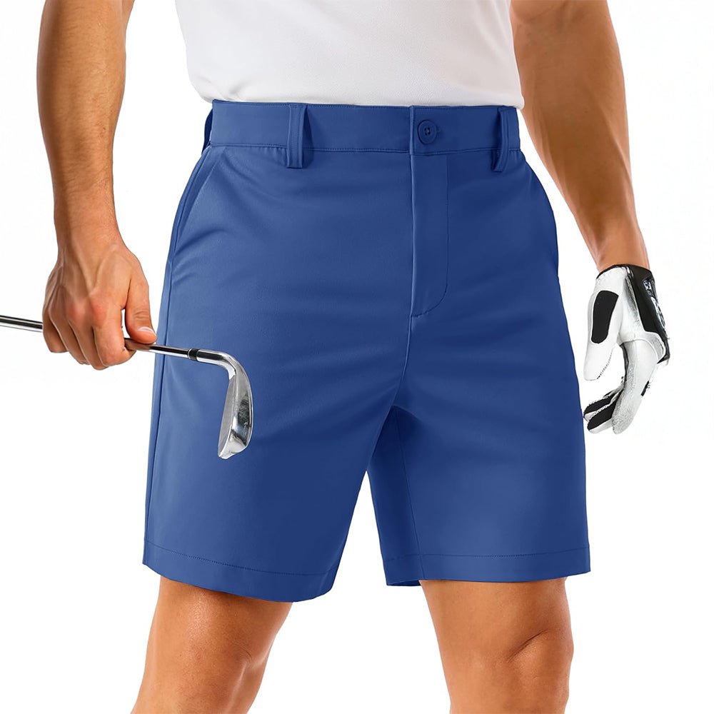 Blue Grey MAGCOMSEN Men's Lightweight Stretch Quick Dry Golf Shorts with 6 Pockets in #Color_Blue Grey