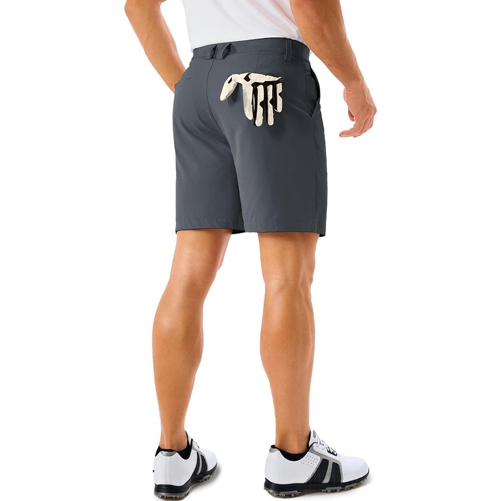 Dark Grey MAGCOMSEN Men's Lightweight Stretch Quick Dry Golf Shorts with 6 Pockets in #Color_Dark Grey