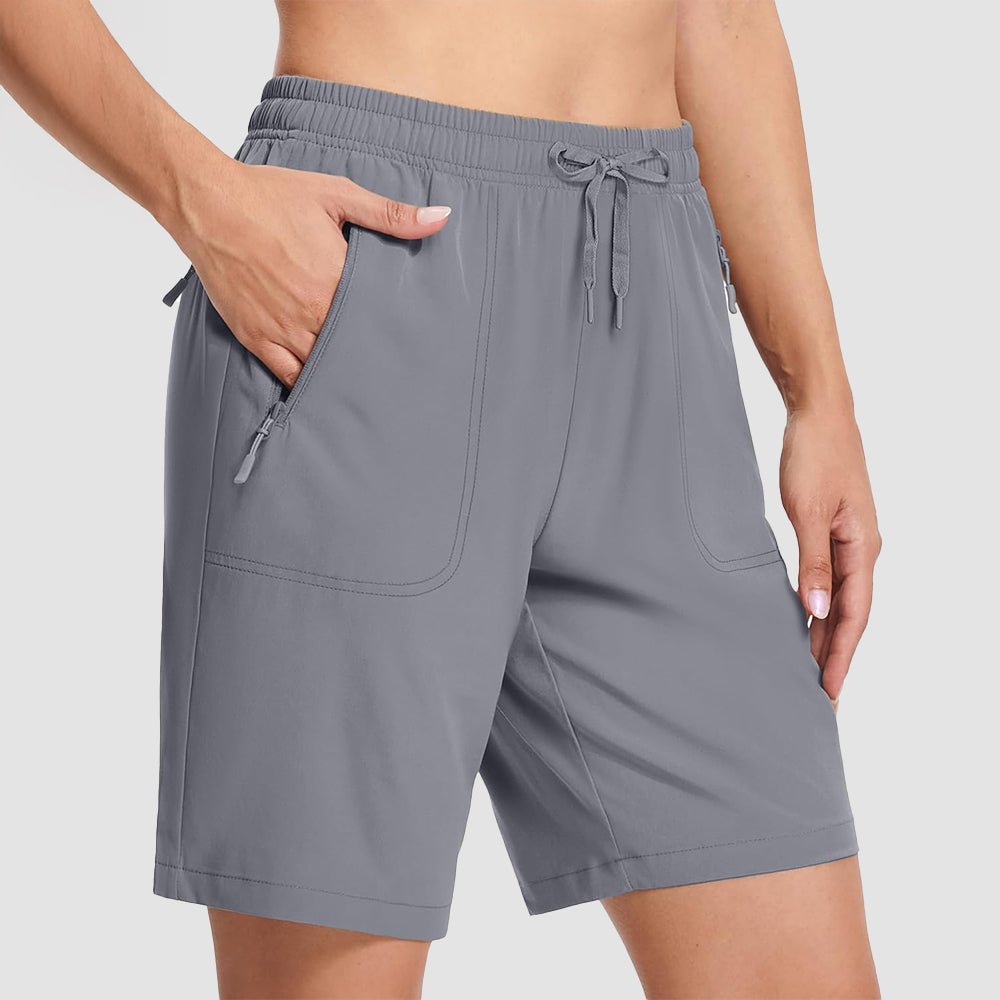 【New In】 Women’s 8″ Water‑Resistant Hiking Golf Shorts 3 Zipper Pockets - MAGCOMSEN