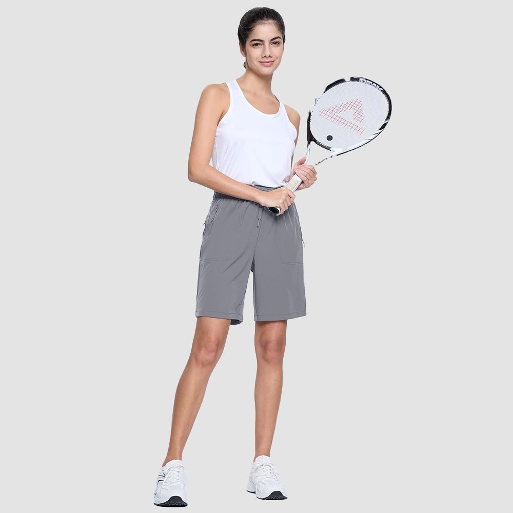 【New In】 Women’s 8″ Water‑Resistant Hiking Golf Shorts 3 Zipper Pockets - MAGCOMSEN