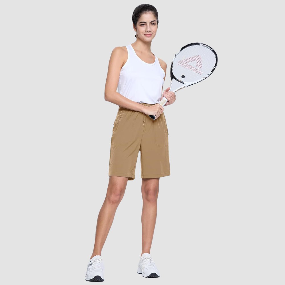 【New In】 Women’s 8″ Water‑Resistant Hiking Golf Shorts 3 Zipper Pockets - MAGCOMSEN