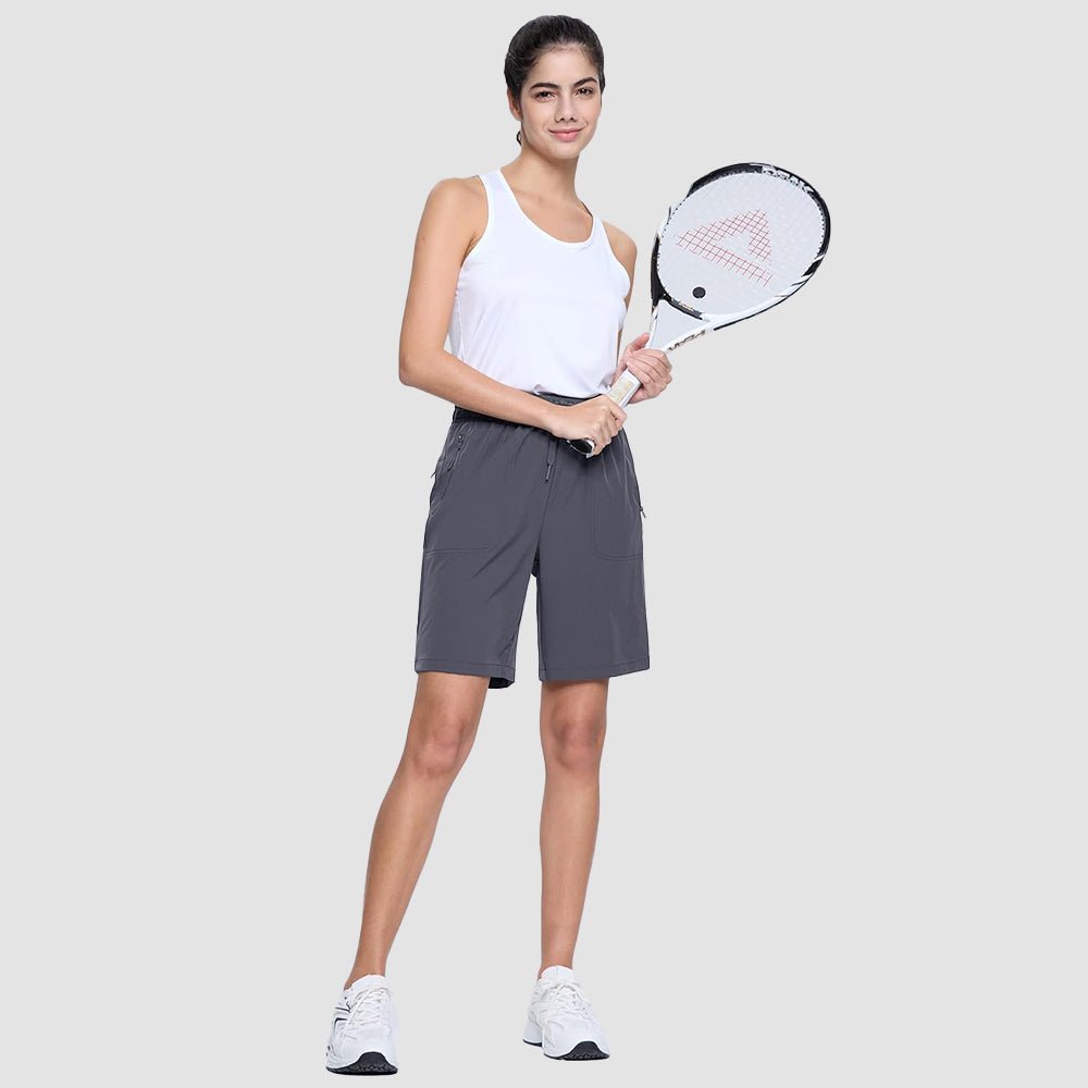 【New In】 Women’s 8″ Water‑Resistant Hiking Golf Shorts 3 Zipper Pockets - MAGCOMSEN