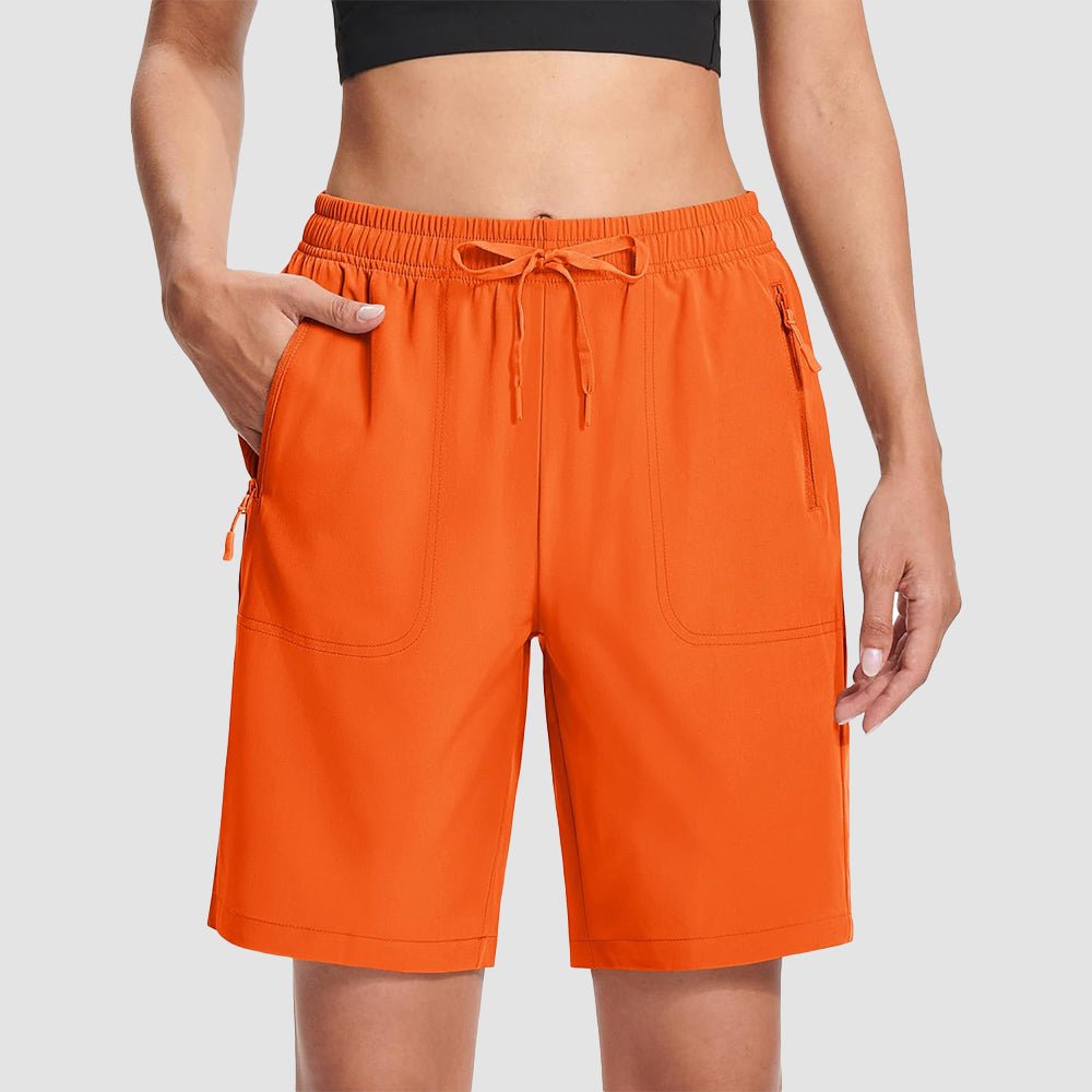 【New In】 Women’s 8″ Water‑Resistant Hiking Golf Shorts 3 Zipper Pockets - MAGCOMSEN