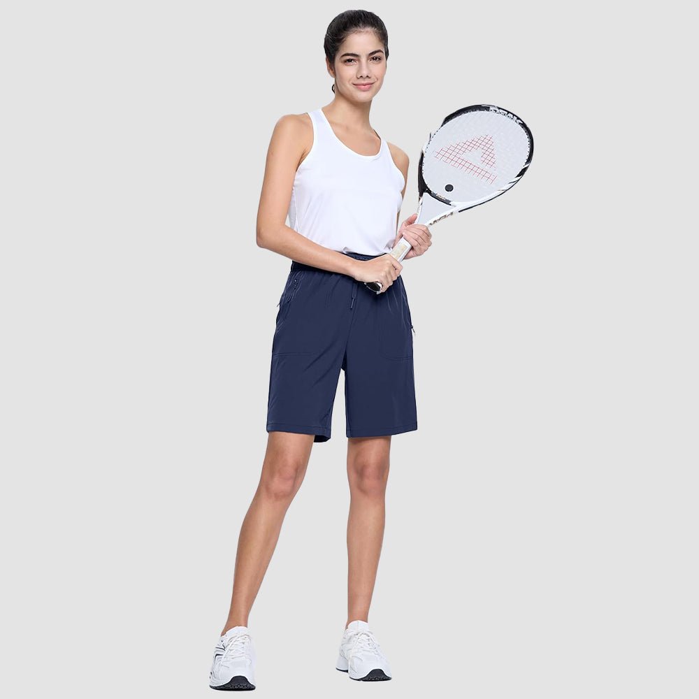 【New In】 Women’s 8″ Water‑Resistant Hiking Golf Shorts 3 Zipper Pockets - MAGCOMSEN