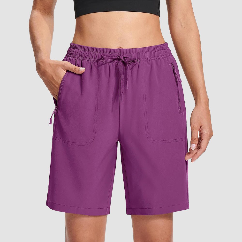 【New In】 Women’s 8″ Water‑Resistant Hiking Golf Shorts 3 Zipper Pockets - MAGCOMSEN