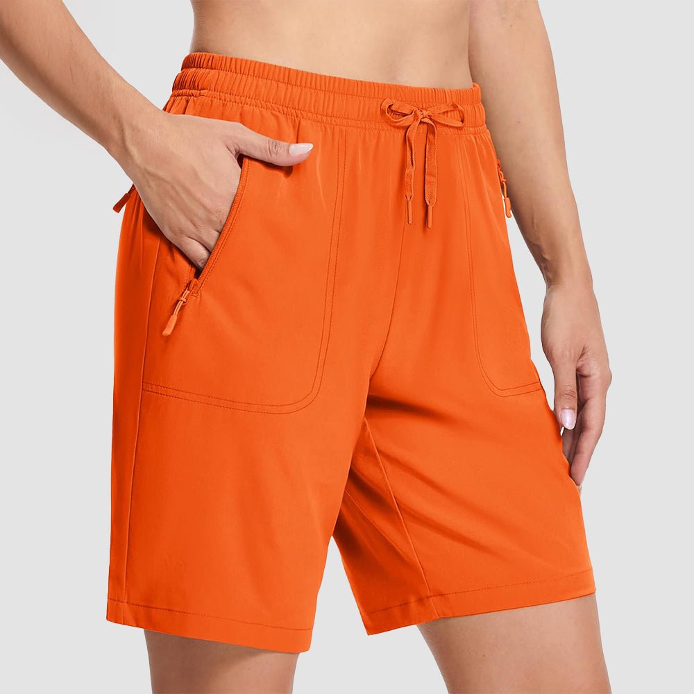 【New In】 Women’s 8″ Water‑Resistant Hiking Golf Shorts 3 Zipper Pockets - MAGCOMSEN