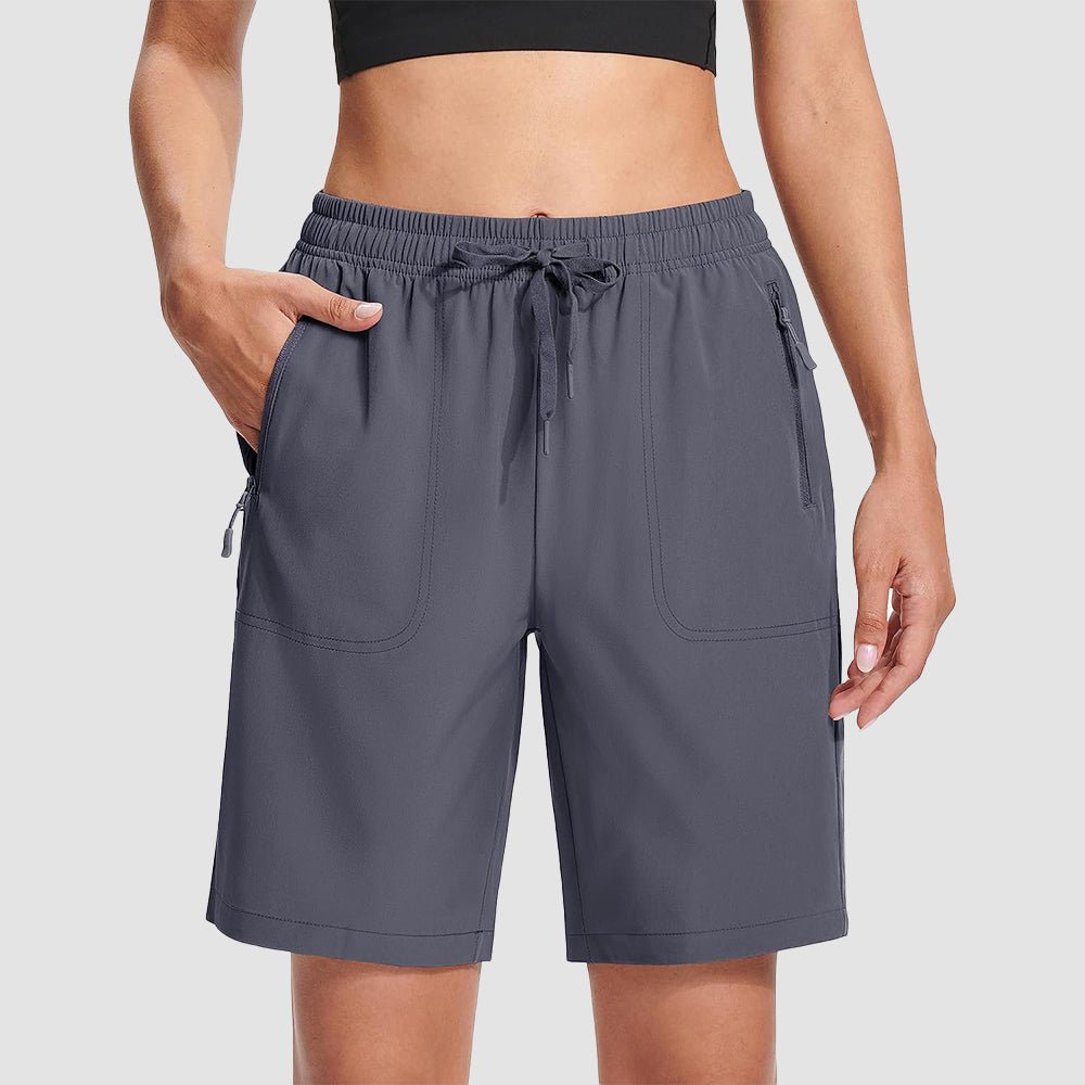 【New In】 Women’s 8″ Water‑Resistant Hiking Golf Shorts 3 Zipper Pockets - MAGCOMSEN