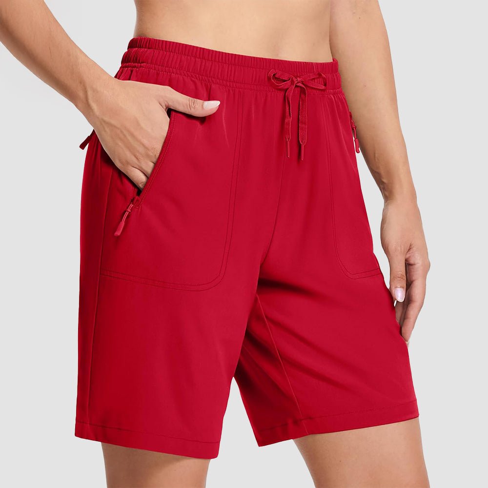 【New In】 Women’s 8″ Water‑Resistant Hiking Golf Shorts 3 Zipper Pockets - MAGCOMSEN