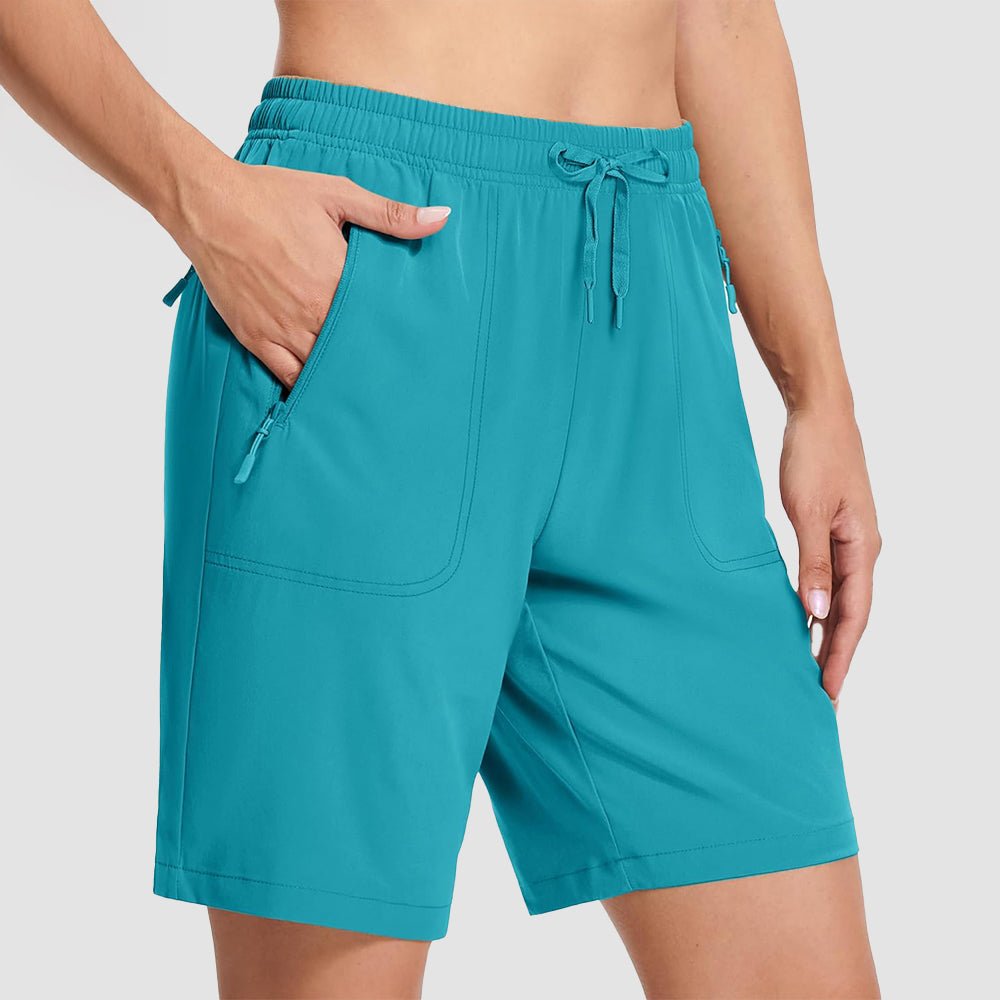 【New In】 Women’s 8″ Water‑Resistant Hiking Golf Shorts 3 Zipper Pockets - MAGCOMSEN