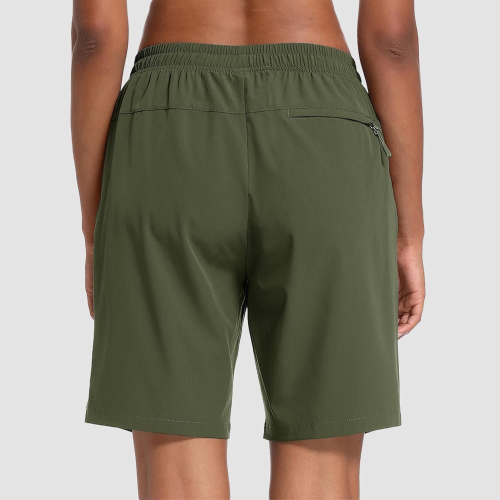 【New In】 Women’s 8″ Water‑Resistant Hiking Golf Shorts 3 Zipper Pockets - MAGCOMSEN