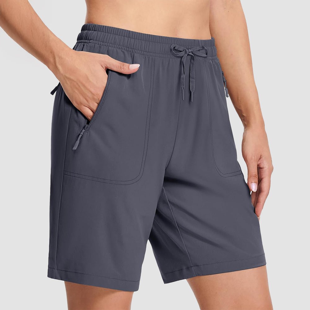 【New In】 Women’s 8″ Water‑Resistant Hiking Golf Shorts 3 Zipper Pockets - MAGCOMSEN