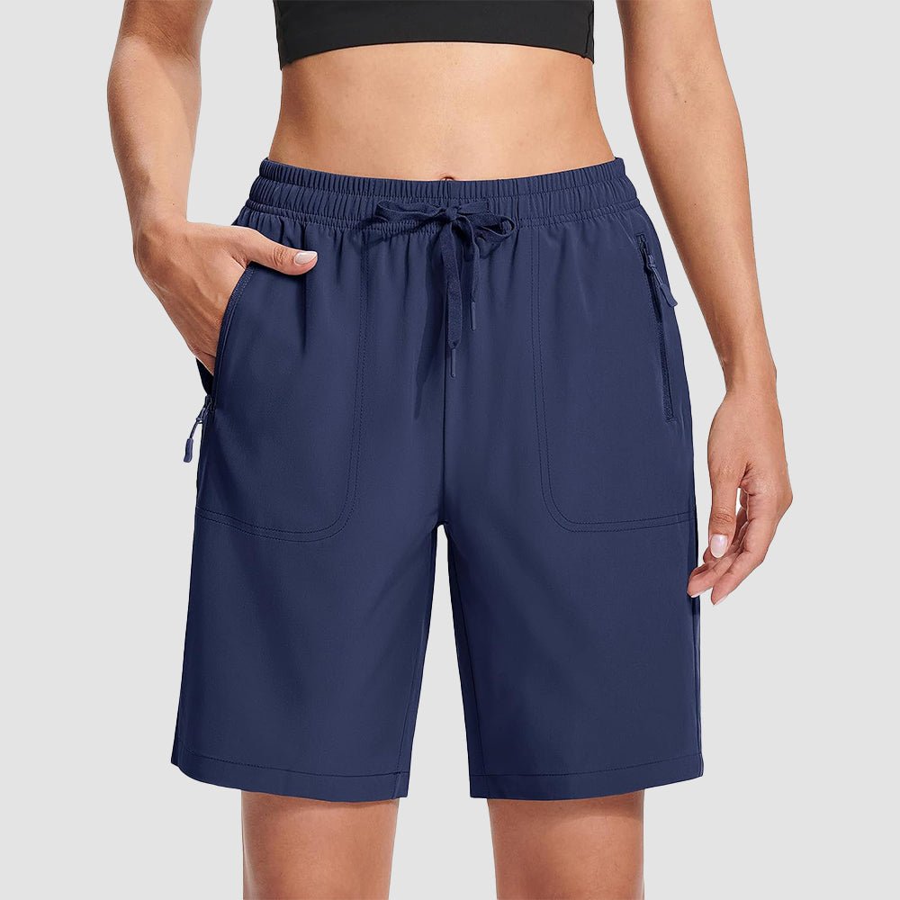 【New In】 Women’s 8″ Water‑Resistant Hiking Golf Shorts 3 Zipper Pockets - MAGCOMSEN