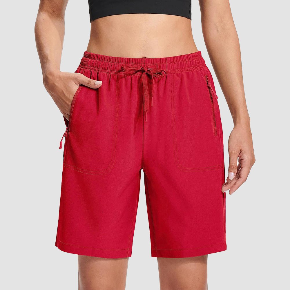 【New In】 Women’s 8″ Water‑Resistant Hiking Golf Shorts 3 Zipper Pockets - MAGCOMSEN