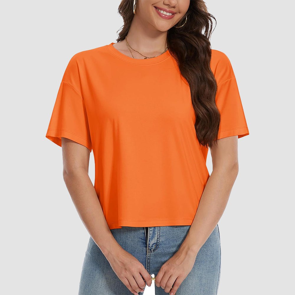 【New In】Women's Cotton UPF 50+ Summer Crop Top T-Shirt - MAGCOMSEN