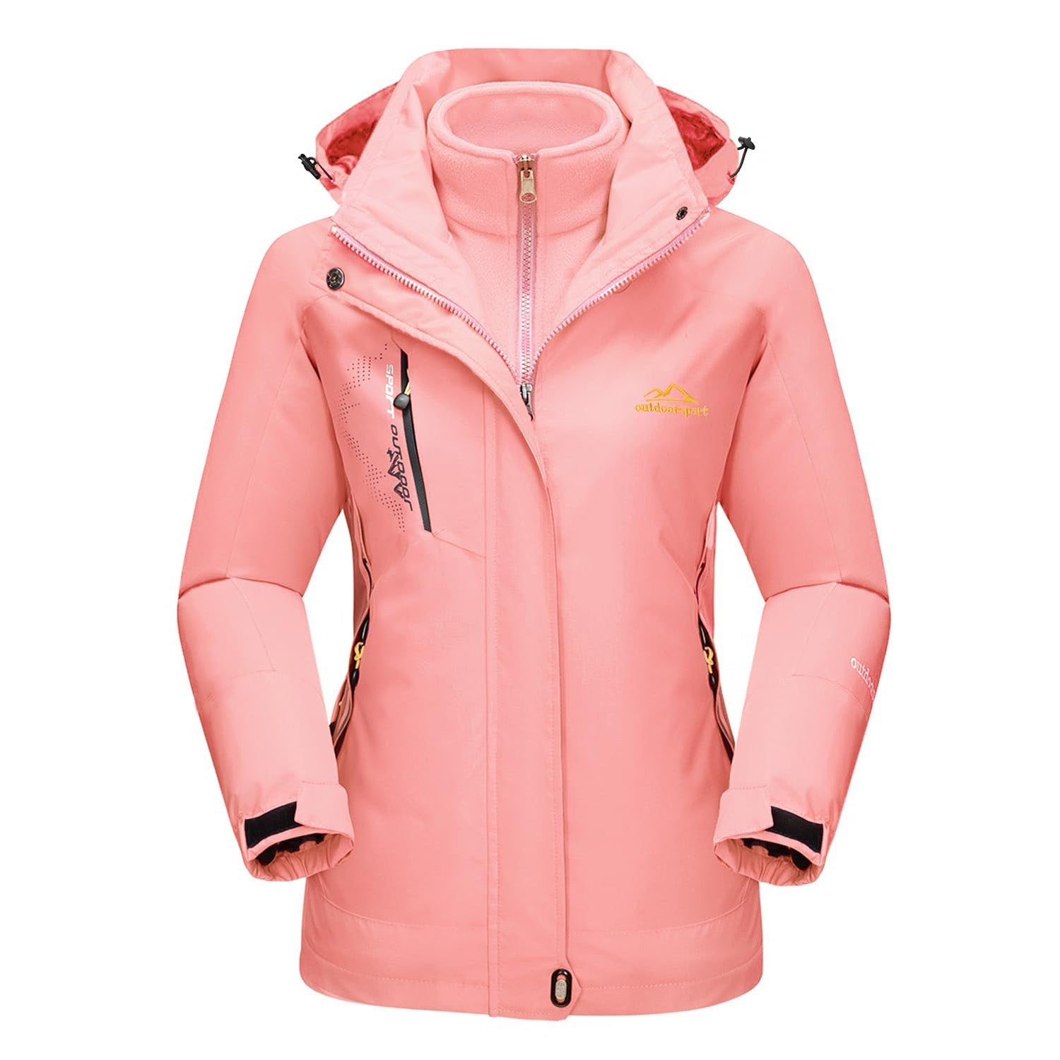 Pink Women's 3-in-1 Waterproof Ski Jacket with Fleece Liner - MAGCOMSEN