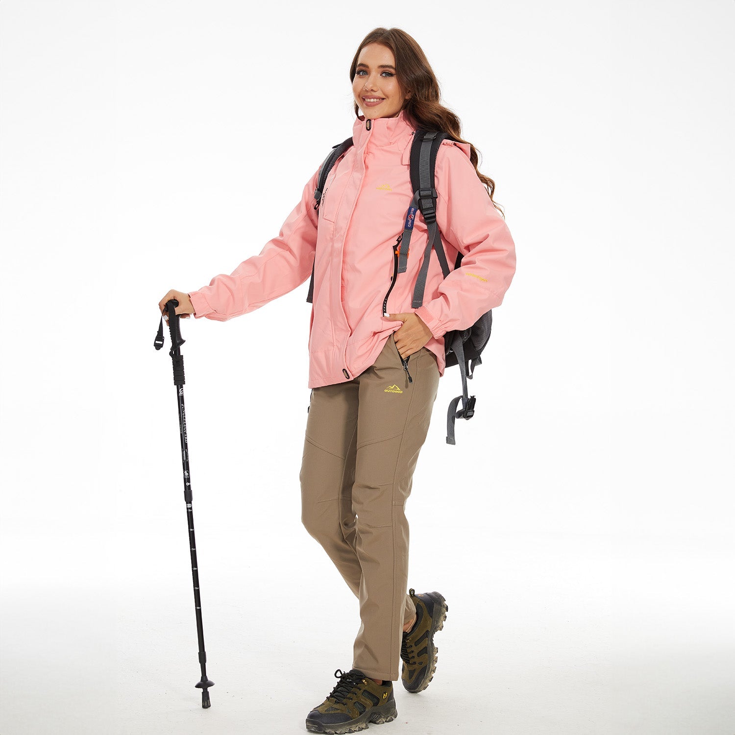 Pink Women's 3-in-1 Waterproof Ski Jacket with Fleece Liner - MAGCOMSEN