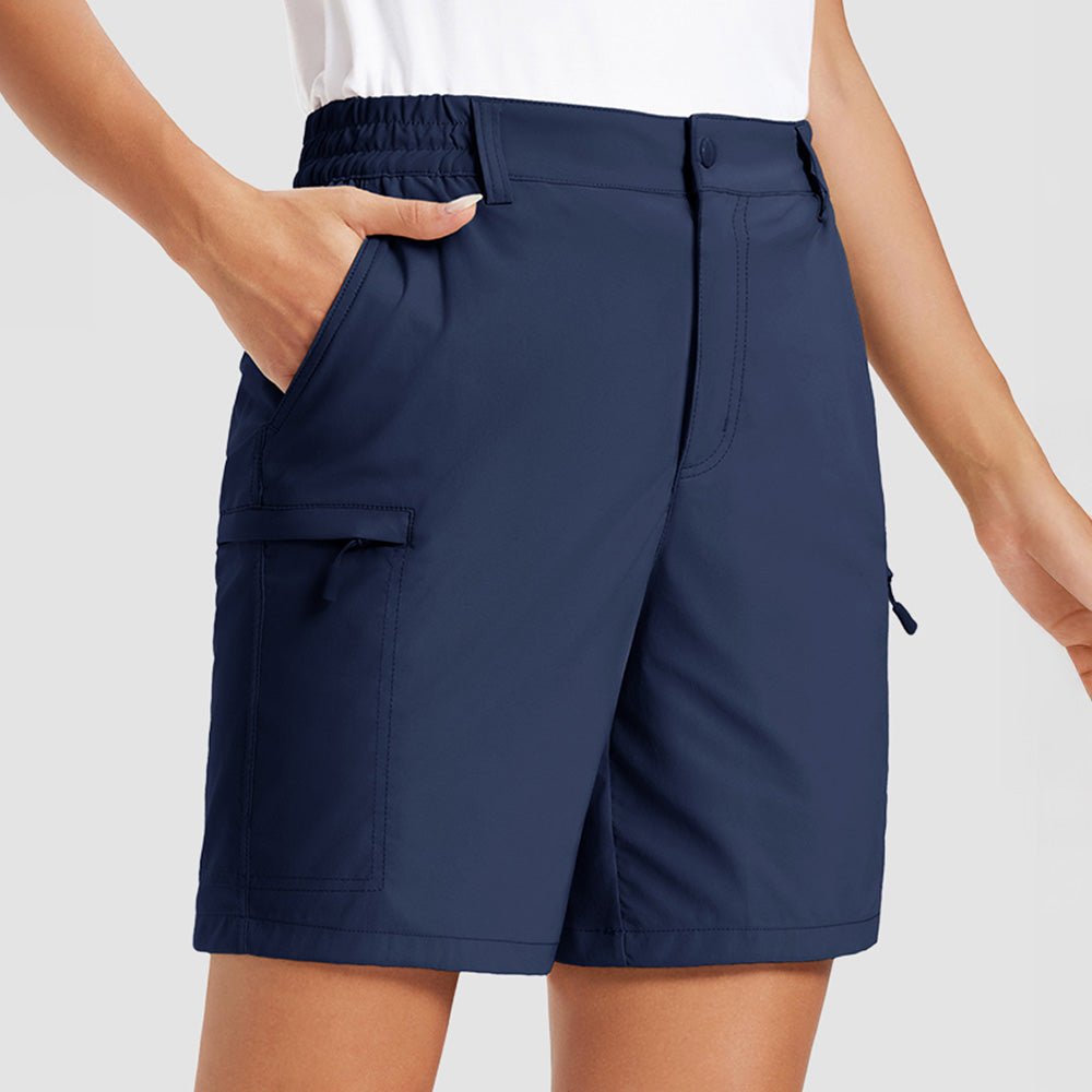 Women's 7 Inseam Quick Dry Hiking Cargo Shorts Navy by MAGCOMSEN #Color_Navy