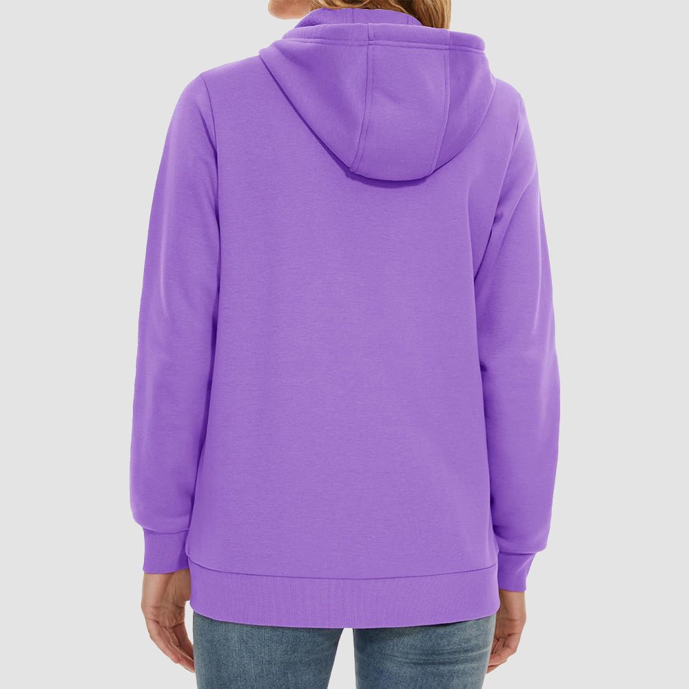 Light Purple Women's Fleece Jacket - Full Zip, Hood & Pockets - MAGCOMSEN