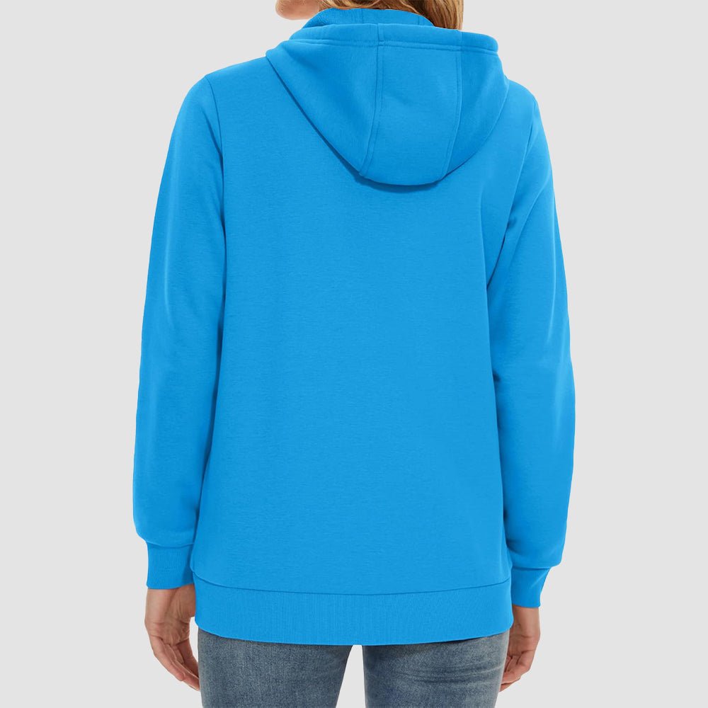 Bright Blue Women's Fleece Jacket - Full Zip, Hood & Pockets - MAGCOMSEN