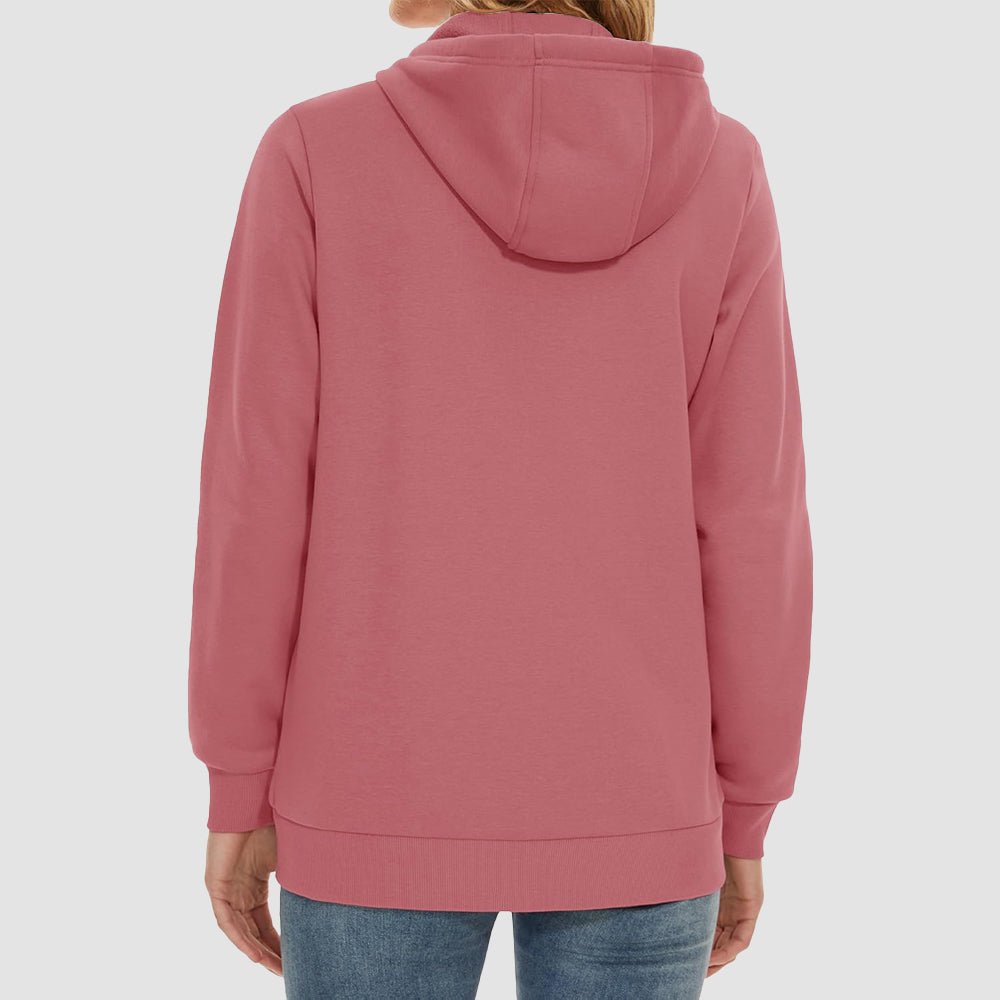Grey Pink Women's Fleece Jacket - Full Zip, Hood & Pockets - MAGCOMSEN