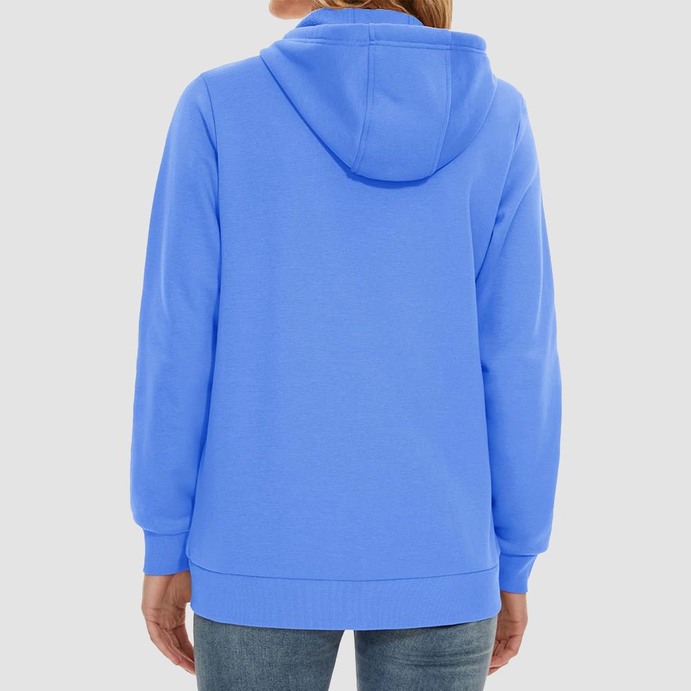 Light Blue Women's Fleece Jacket - Full Zip, Hood & Pockets - MAGCOMSEN
