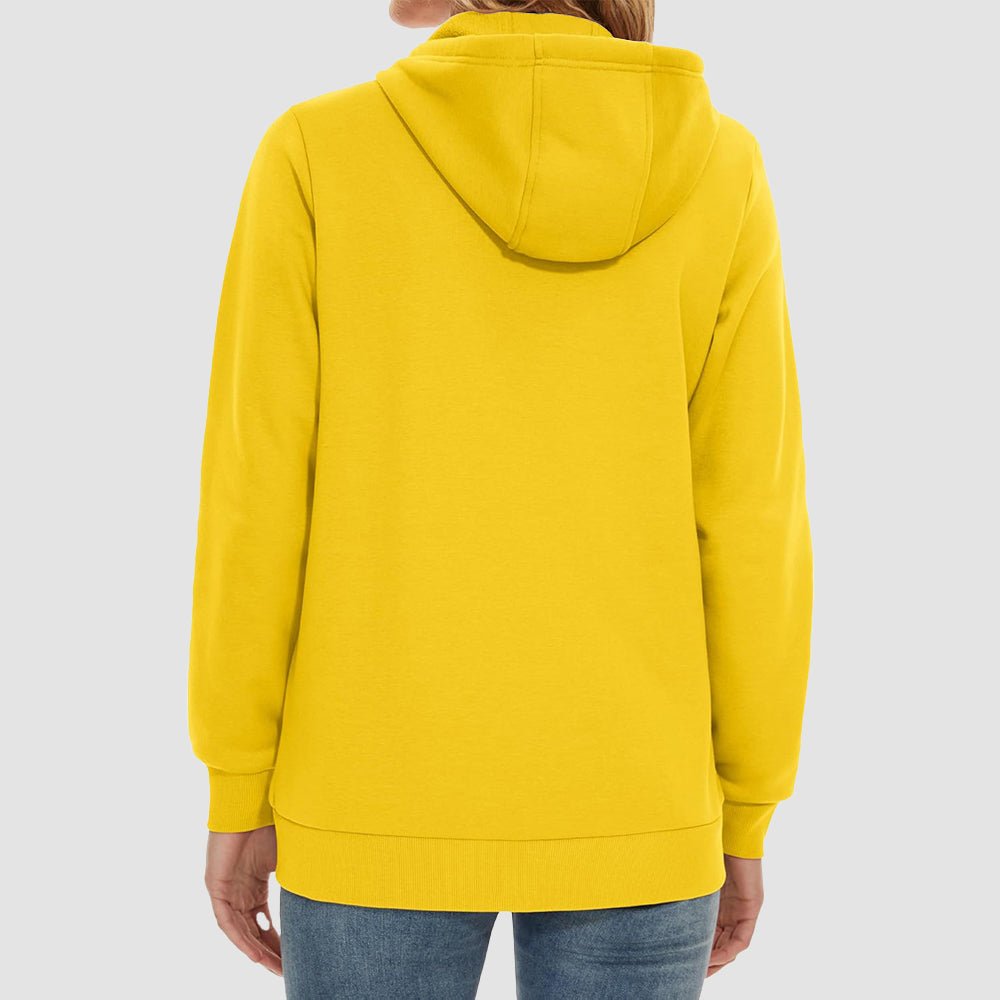 Yellow Women's Fleece Jacket - Full Zip, Hood & Pockets - MAGCOMSEN
