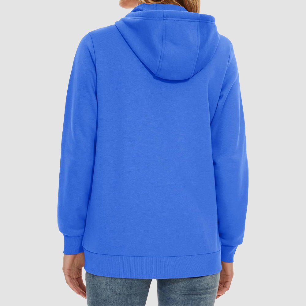 Azure Women's Fleece Jacket - Full Zip, Hood & Pockets - MAGCOMSEN