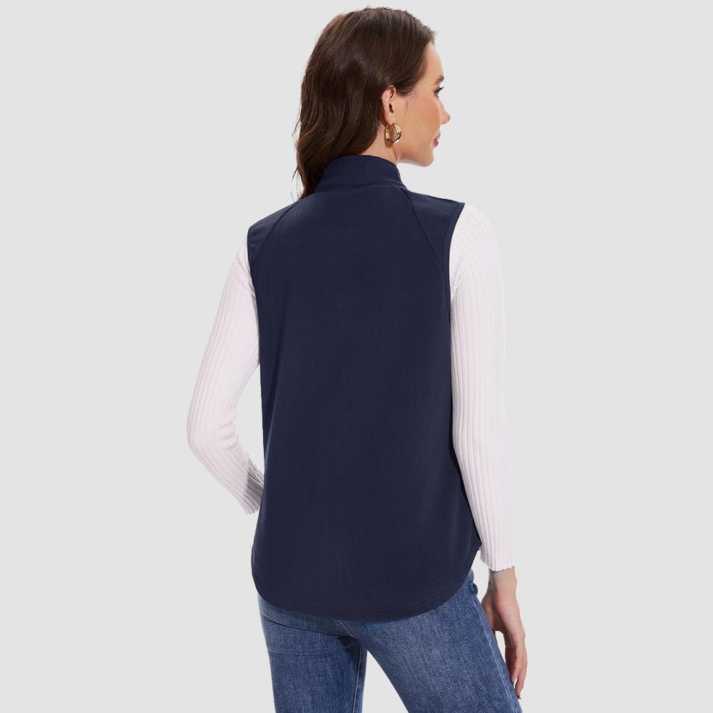 Navy Women's Fleece Vest Sleeveless Lightweight Warmth Jackets - MAGCOMSEN