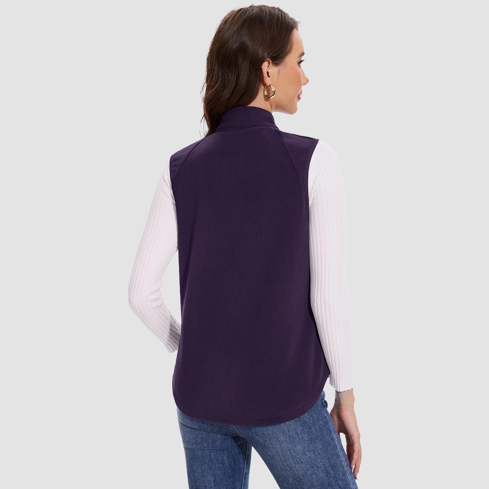 Deep Purple Women's Fleece Vest Sleeveless Lightweight Warmth Jackets - MAGCOMSEN