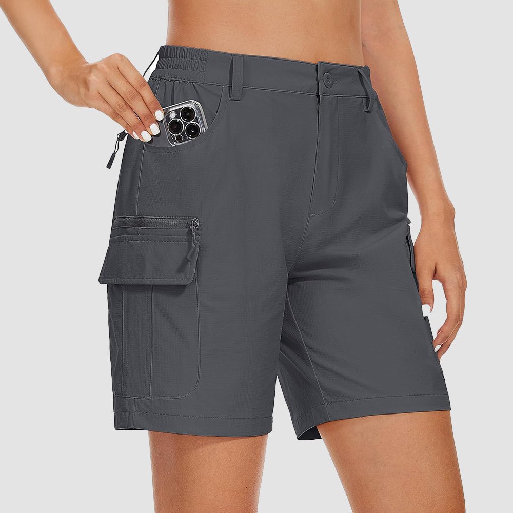 dark grey Women's Golf Shorts, Quick - Dry & Water - Resistant with 6 Pockets - MAGCOMSEN
