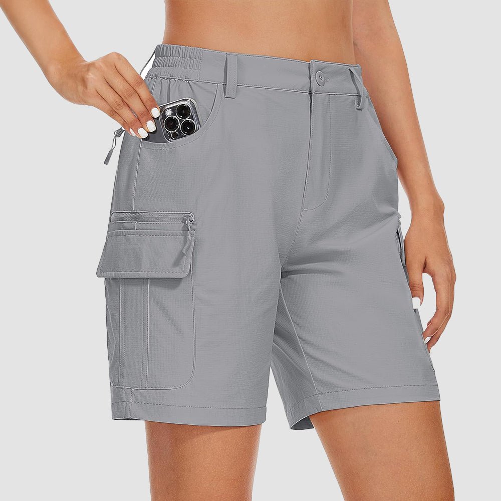 light grey Women's Golf Shorts, Quick - Dry & Water - Resistant with 6 Pockets - MAGCOMSEN