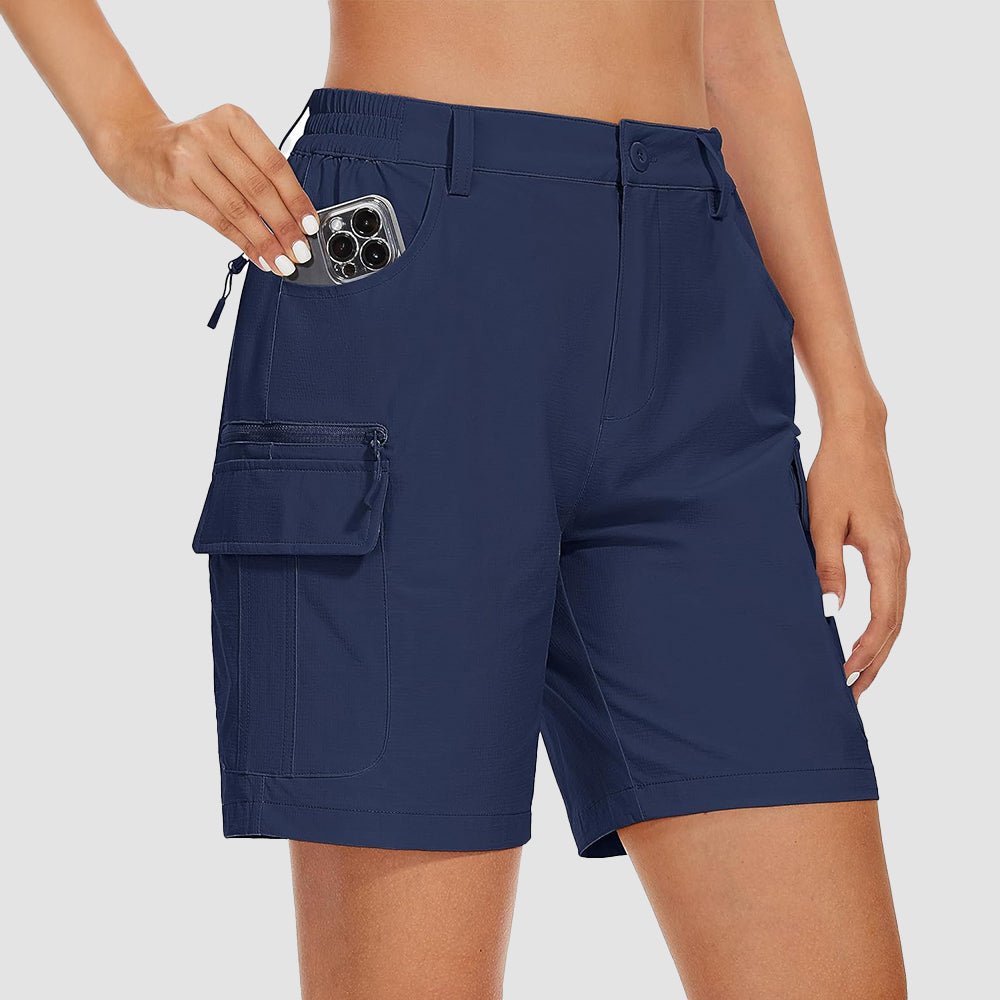 navy Women's Golf Shorts, Quick - Dry & Water - Resistant with 6 Pockets - MAGCOMSEN