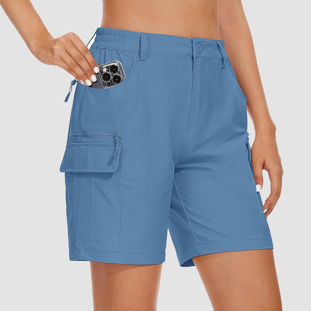 light blue Women's Golf Shorts, Quick - Dry & Water - Resistant with 6 Pockets - MAGCOMSEN