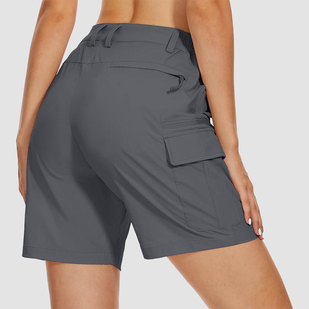dark grey Women's Golf Shorts, Quick - Dry & Water - Resistant with 6 Pockets - MAGCOMSEN