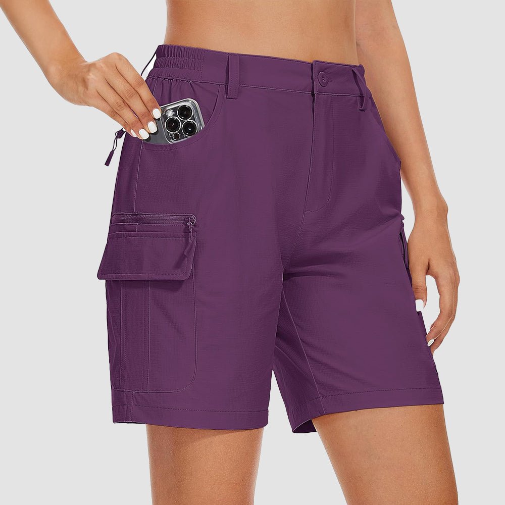 purple Women's Golf Shorts, Quick - Dry & Water - Resistant with 6 Pockets - MAGCOMSEN