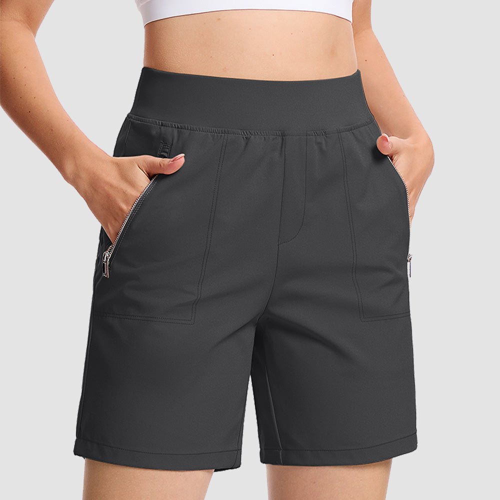 Women's High Waisted Hiking Shorts - Quick Dry Golf Shorts Dark Grey by MAGCOMSEN